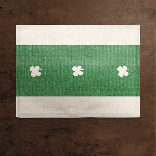Clover Green Stripes Placemat 18" x 14" Cotton Twill Placemat